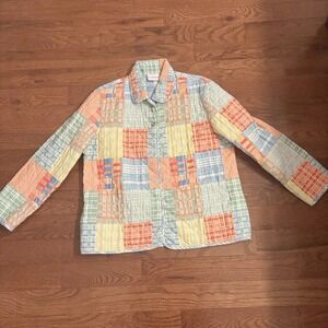 Alfred Dunner Vintage Quilted Patchwork Coat Jacket Women's Size 16 Button Up